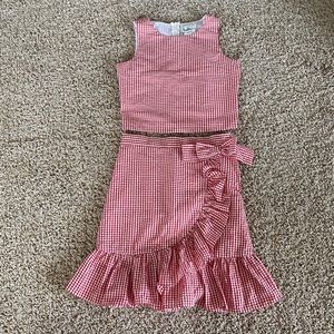 Red checkered 2-piece set